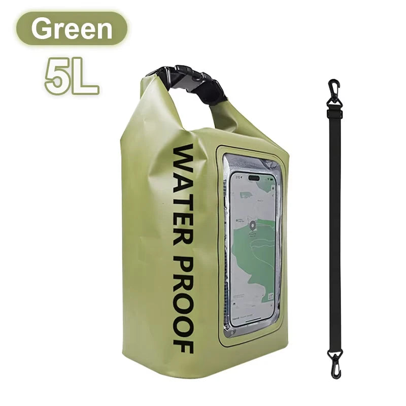 2L/5L PVC Swimming Waterproof Bag,Mobile Phone Waterproof Dry Bag for Trekking Drifting Rafting Surfing Boating Storage Bag Beargoods