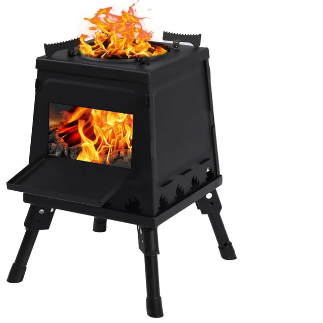 Wood Burning Stove Foldable Firewood Stove Picnic BBQ Grill Stove Heating Cooking for Outdoor Hiking Camping Beargoods