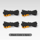 4Pcs Outdoor Guy Lines Tent Cords Reflective Camping Rope with Aluminum Guylines Adjuster Tensioner Pouch for Tent Tarp Canopy Beargoods