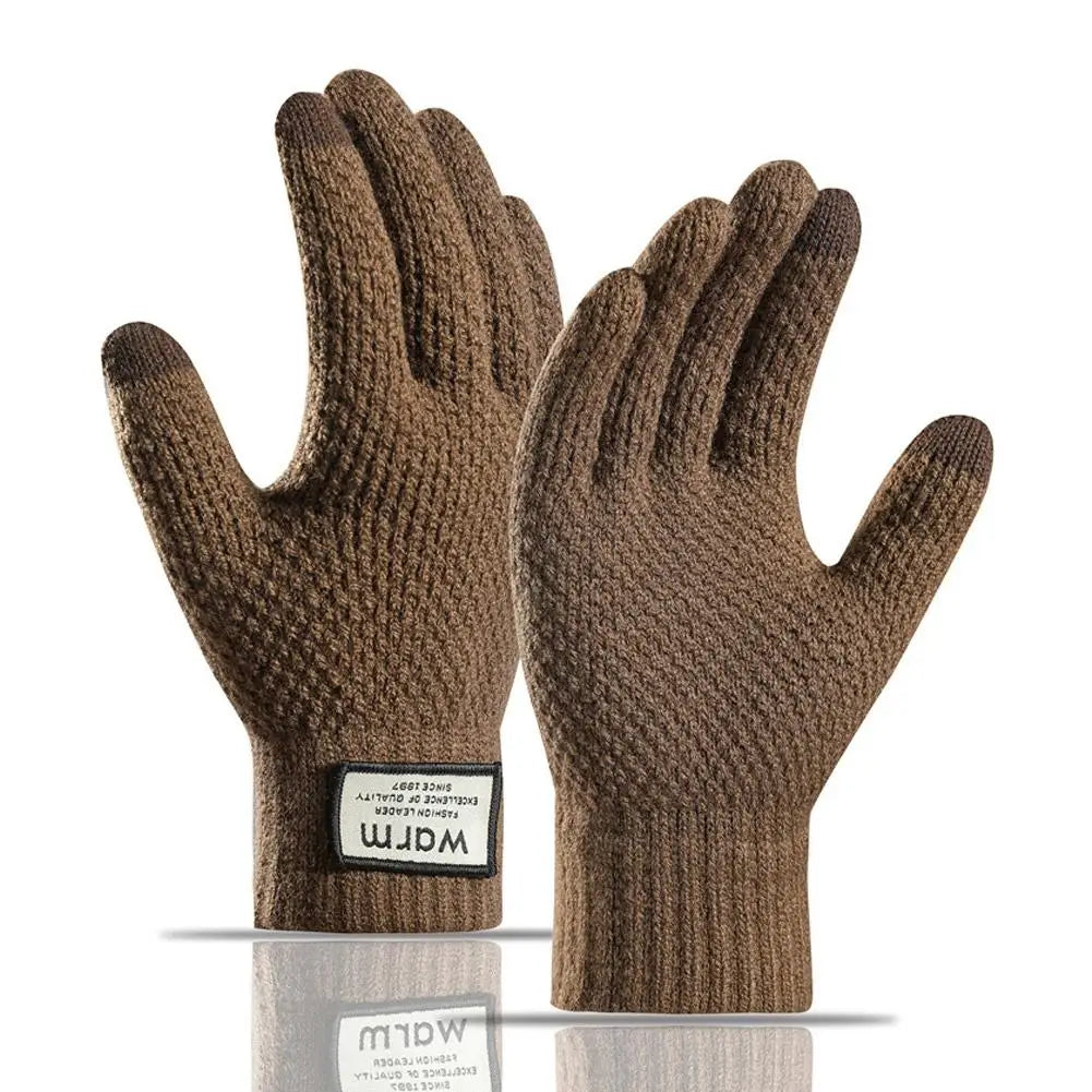 Thermal Winter Gloves For Men Thickened Warm Fleece Lined Anti-Slip Touch Screen Thermal Windproof Cycling Gloves Beargoods