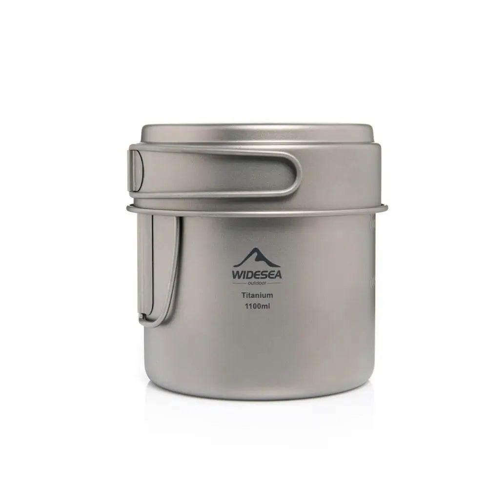 WIDESEA Pure Titanium Ultralight Foldable Camp Pot Set for Outdoor Cooking Lightweight Durable Kitchen Gear for Camping Beargoods