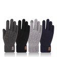 Men Winter Warm Wool Knitted Gloves Fleece‑lined Touch‑screen Cold Resistant Soft Thermal Outdoor Daily Gloves Beargoods