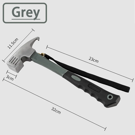 Portable Carbon Steel Camping Tent Hammer Multifunction Tool - Peg Stake Puller Mallet Awning Canopy Remover Extrator Beargoods
