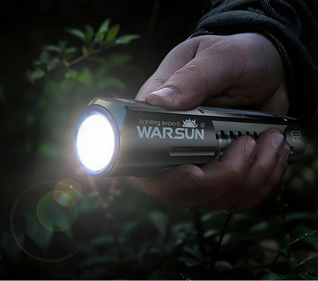 WARSUN Outdoor 2000 Lm Emergency Small Portable Tactical Type C Rechargeable Torch COB LED Flashlight with Magnet Beargoods