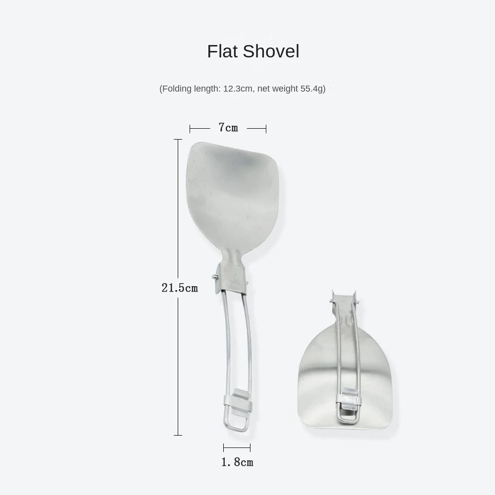 Folding Spatula Spoon Shovel Food Turner Portable 304 StainlessSteel Outdoor Camping BBQ Cooking Tableware Picnic Supplies ﻿ Beargoods