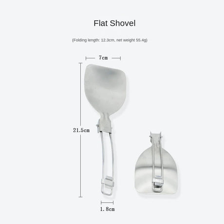 Folding Spatula Spoon Shovel Food Turner Portable 304 StainlessSteel Outdoor Camping BBQ Cooking Tableware Picnic Supplies ﻿ Beargoods