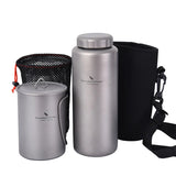 Boundless Voyage Titanium Water Bottle 1050ml Camping Canteen Cycling Sport Drinking Bottle Metal Big Capacity Leak-Proof Flask Beargoods