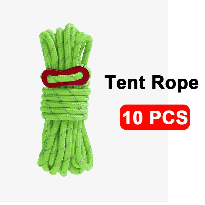 4M Durable Tent Rope Luminous High Reflective Tent Rope with Buckle Multi-Function Sturdy Tent Rope for Outdoor/Beach/Camping Beargoods