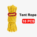 4M Durable Tent Rope Luminous High Reflective Tent Rope with Buckle Multi-Function Sturdy Tent Rope for Outdoor/Beach/Camping Beargoods