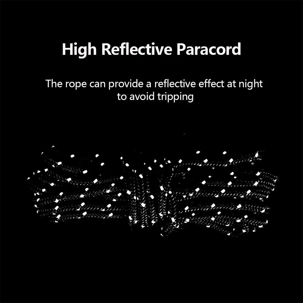 Camping Rope Reflective Outdoor Guy Lines with Aluminum Guyline Adjuster Tensioners Tent Tie Downs for Hiking Backpacking Tarp Beargoods