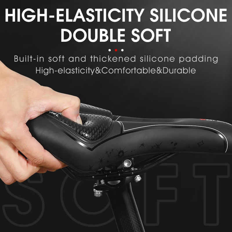 WEST BIKING Gel Comfort Bicycle Saddle Soft Shock Absorbing MTB Mountain Road Bike Saddle Breathable Hollow Cycling Cushion Seat Beargoods