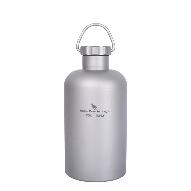 Boundless Voyage Titanium Water Bottle 1050ml Camping Canteen Cycling Sport Drinking Bottle Metal Big Capacity Leak-Proof Flask Beargoods