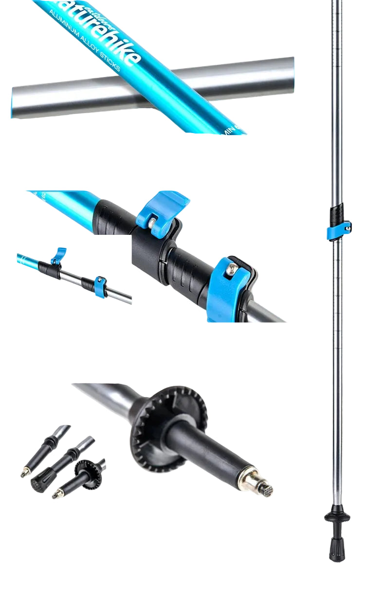 Naturehike Hiking Poles Three Sections Of Aluminum Pole For Mountaineering Hiking Skiing Travel Poles Climbing Trekking Pole Beargoods