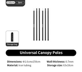 Naturehike Canopy Poles 2pcs High Strength Reinforced Multi-Purpose Support Pole Outdoor Camping Tents Porch General Steel Pipe Beargoods