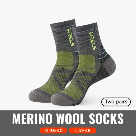 WRELS 1/2/3pairs Merino Wool Socks Thermal Warm Winter High Elastic Thick Hiking Socks Moisture Absorption Wool Sports Socks Beargoods