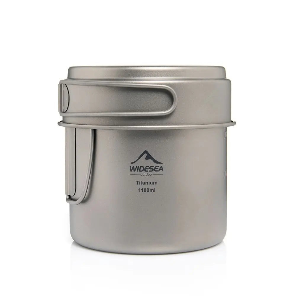 WIDESEA Pure Titanium Ultralight Foldable Camp Pot Set for Outdoor Cooking Lightweight Durable Kitchen Gear for Camping Beargoods