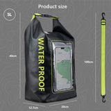 2L/5L PVC Swimming Waterproof Bag,Mobile Phone Waterproof Dry Bag for Trekking Drifting Rafting Surfing Boating Storage Bag Beargoods