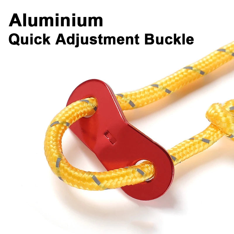 4M Durable Tent Rope Luminous High Reflective Tent Rope with Buckle Multi-Function Sturdy Tent Rope for Outdoor/Beach/Camping Beargoods