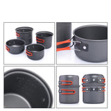 Non-stick Pots Pans Portable Outdoor Camping Hiking Cooking Set Cookware travel tableware Beargoods