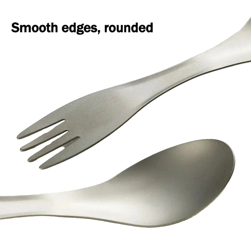 Ultralight Titanium Spork 2-in-1 Spoon & Fork Camping Picnic Travel Tableware Portable Survival Tool for Hiking Backpacking EDC Beargoods