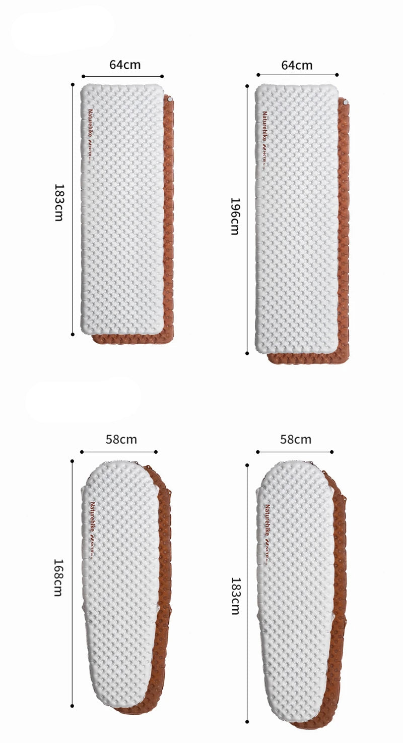 Naturehike Camping Mat 5.8 High R-value Mat Inflatable Sleeping Pad Lightweight Air Mattress 20D Nylon TPU Beach Portable Mats Beargoods