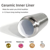 350-750ml Premium Ceramic Liner Tea Thermos Bottle Double Walled Stainless Steel Water Cup Vacuum Flask Travel Bottle Beargoods