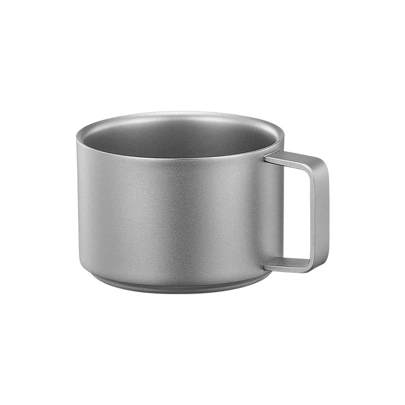 100ml Titanium Double Wall Coffee Cup Mini Mug Lightweight Portable Camping Drinkware for Hiking Picnic Backpacking Travel Beargoods