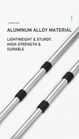 WESTTUNE 2PCS Camping Canopy Pole Aluminum Alloy Telescopic Tent Support Foldable Beach Shelter Awning Pole for Outdoor Beargoods