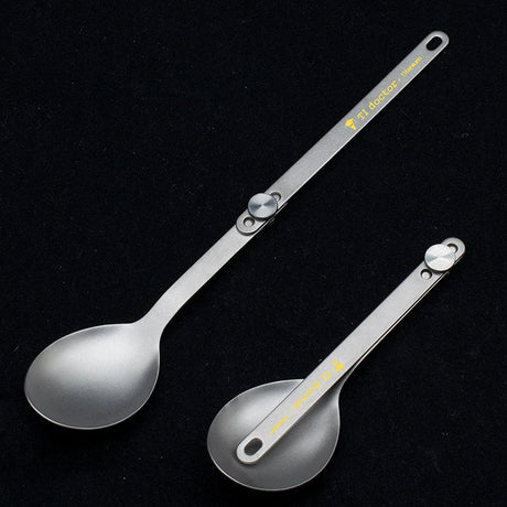 Pure Titanium Cutlery Spoon Fork Folding Outdoor Camping Home Portable Picnic Equipment Backpacking Travel Hiking Tableware Beargoods