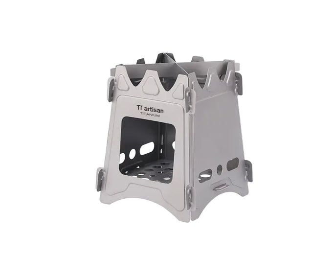 Tiartisan Titanium Outdoor Foldable Wood Stove Hiking Picnic Ultralight Portable Fire Burner Stove Multi-purpose Camping gear Beargoods