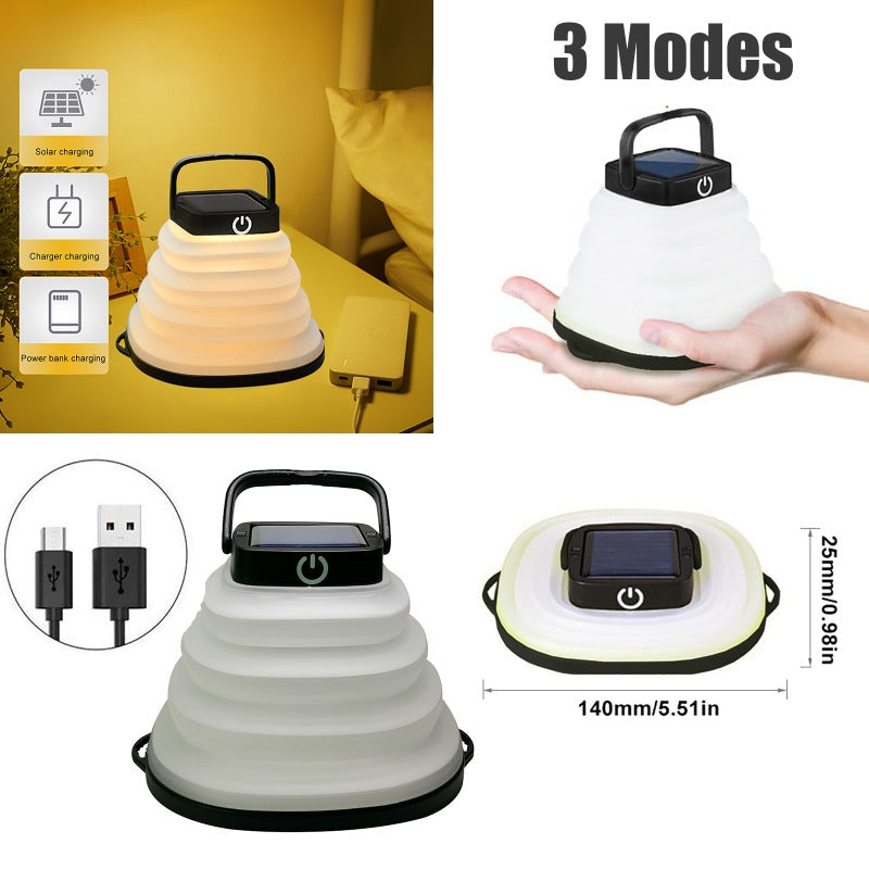 IP68 Portable Lantern Collapsible Camping Light Solar Tent Lighting Outdoor USB Rechargeable Light Waterproof LED Fishing Lamp Beargoods