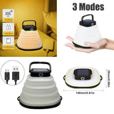 IP68 Portable Lantern Collapsible Camping Light Solar Tent Lighting Outdoor USB Rechargeable Light Waterproof LED Fishing Lamp Beargoods