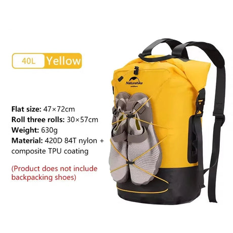 Naturehike Outdoor Waterproof Bag Wet & Dry Separation Outdoor Portable 20-40L Large Capacity Trail Bags Diving Backpack Beargoods
