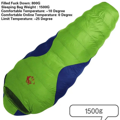 JUNGLE KING CY660 4 Seasons 3 Kinds of Thickness Camping Travel Hiking White Duck Down Feather Filled Mummy Down Sleeping Bags Beargoods
