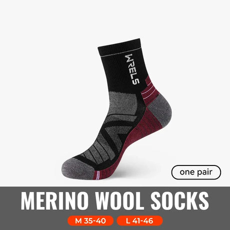 WRELS 1/2/3pairs Merino Wool Socks Thermal Warm Winter High Elastic Thick Hiking Socks Moisture Absorption Wool Sports Socks Beargoods