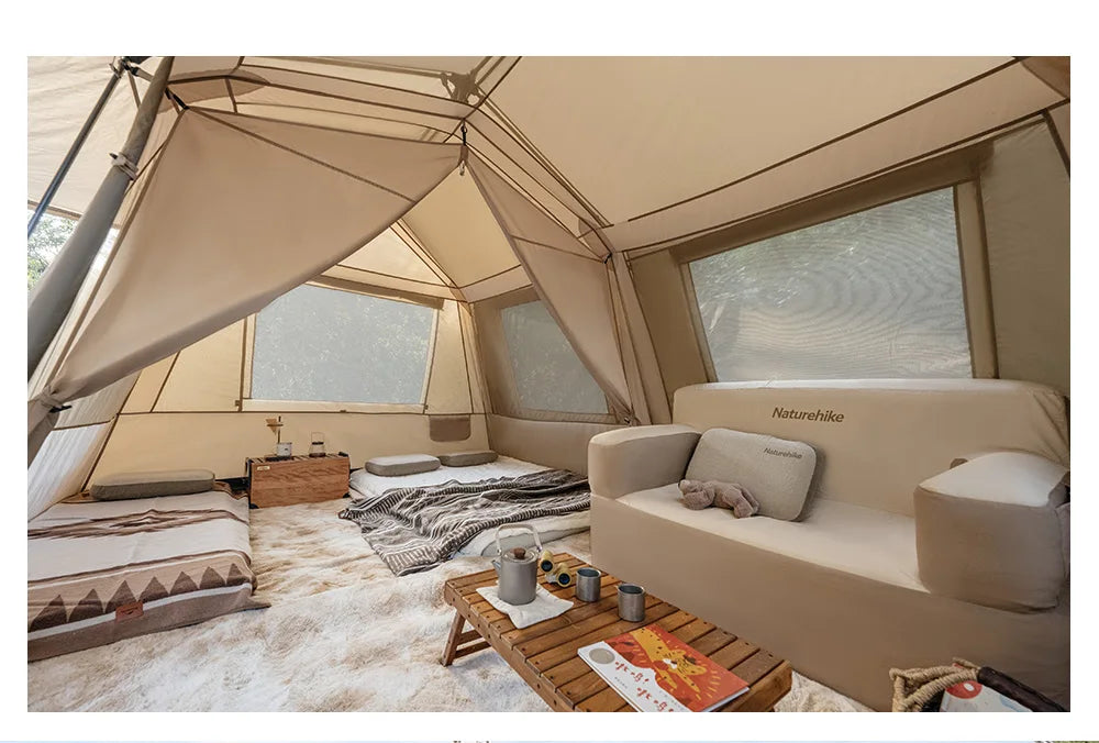 Naturehike 2026 Village 13 Lite Camping Tent 3 4 Person Automatic Tent Outdoor Park Family One Touch Tent Glamping Cabin Tents Beargoods