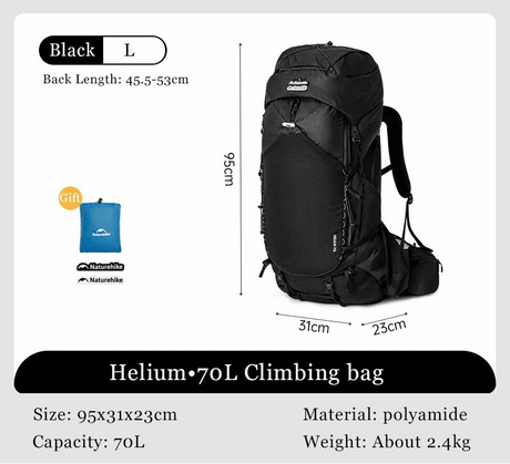 Naturehike 70L Hiking Backpack with Rain Cover Multifunctional Mountaineering Bag Outdoor Rucksack for Travel Trekking Camping Beargoods