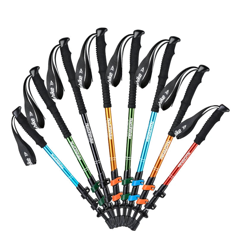 Naturehike 3 Node Adjustable Trekking Pole Ultralight Aluminum Alloy Telescopic Walking Hiking Climbing Sticks Adult Child Beargoods