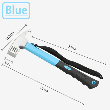 Portable Carbon Steel Camping Tent Hammer Multifunction Tool - Peg Stake Puller Mallet Awning Canopy Remover Extrator Beargoods