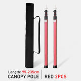 WESTTUNE 2PCS Camping Canopy Pole Aluminum Alloy Telescopic Tent Support Foldable Beach Shelter Awning Pole for Outdoor Beargoods