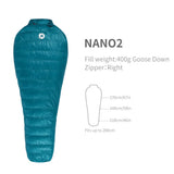 AEGISMAX Nano2 Upgrade 0 Degree 800FP Goose Down Sleeping Bag Outdoor Ultralight Camping Hiking Sleeping Bag for Men & Women Beargoods