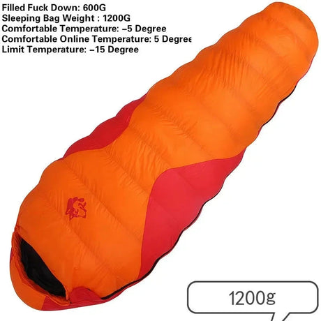 JUNGLE KING CY660 4 Seasons 3 Kinds of Thickness Camping Travel Hiking White Duck Down Feather Filled Mummy Down Sleeping Bags Beargoods