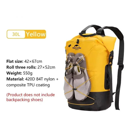 Naturehike Outdoor Waterproof Bag Wet & Dry Separation Outdoor Portable 20-40L Large Capacity Trail Bags Diving Backpack Beargoods