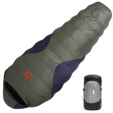 JUNGLE KING CY660 4 Seasons 3 Kinds of Thickness Camping Travel Hiking White Duck Down Feather Filled Mummy Down Sleeping Bags Beargoods