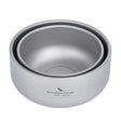 Boundless Voyage Titanium Camping Rice Bowl Non Slip Double Layer Anti-hot Outdoor Camping Kitchen Tableware Food Container Beargoods