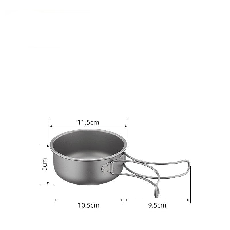 Titanium Outdoor Pot Set Picnic Camping Set Tableware Foldable Lightweight Portable Soup Pot Cooking Pot Set Beargoods
