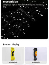 4Pcs Outdoor Guy Lines Tent Cords Reflective Camping Rope with Aluminum Guylines Adjuster Tensioner Pouch for Tent Tarp Canopy Beargoods