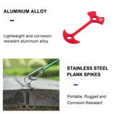 Widesea 4Pcs/set Camping Adjustable Plank Spiral Shaped Fish Bone Deck Carabiner Wind Rope Buckles Tent Stakes Hook Board Peg Beargoods