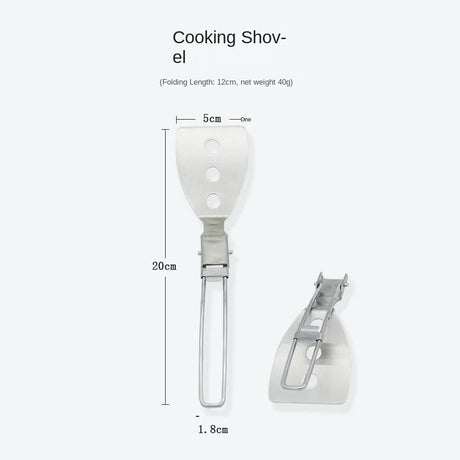 Folding Spatula Spoon Shovel Food Turner Portable 304 StainlessSteel Outdoor Camping BBQ Cooking Tableware Picnic Supplies ﻿ Beargoods