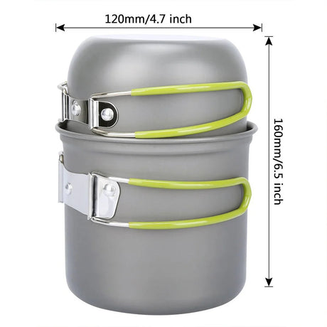 Ultralight Camping Pots Cookware Set Portable Outdoor Cooking  Tableware for Hiking Trekking Picnic Fishing Mountaineering Beargoods